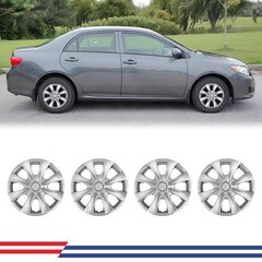 15 Inch Hubcaps Fit for 2009-2019 Corolla Set of 4 ABS PC Material Chrome