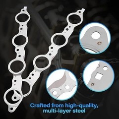 Multi-Layer Steel (MLS) Header Manifold Exhaust Gasket with Bolts Kit, Compatibl