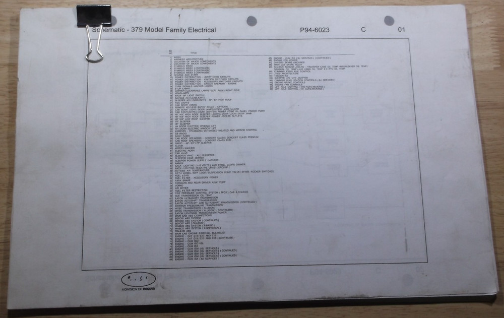 PETERBILT 379 SERIES TRUCK ELECTRICAL SCHEMATIC BOOK MANUAL SET