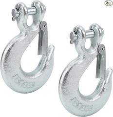 2PCS 1/4 Inch Safety Chain Hooks, Automotive Grade 12,600 LBS 70 For Size: 1/4