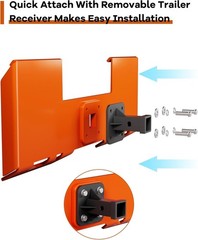 3/8″ Thick Skid Steer Mount Plate Quick Attach W/ 2″ Removable Hitch Orange