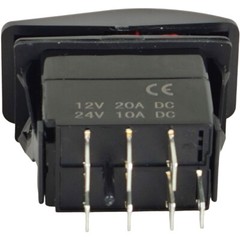 Red Light On/Off/On Rocker Switch SK2474102 Fit for Cleveland 12V 20A 24V 10A DC