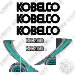 Fits Kobelco SK250LC-10 Decal Kit Excavator – AQUA – 7 YEAR OUTDOOR 3M VINYL!