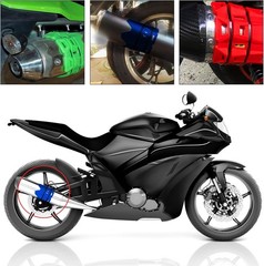 Motorcycle Universal Exhaust Heat Shield Cover Muffler Pipe Guard Color: green