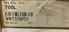 AGCO VA715653 False Pinion Tool for Massey Ferguson MF3680 Tractor (B275)