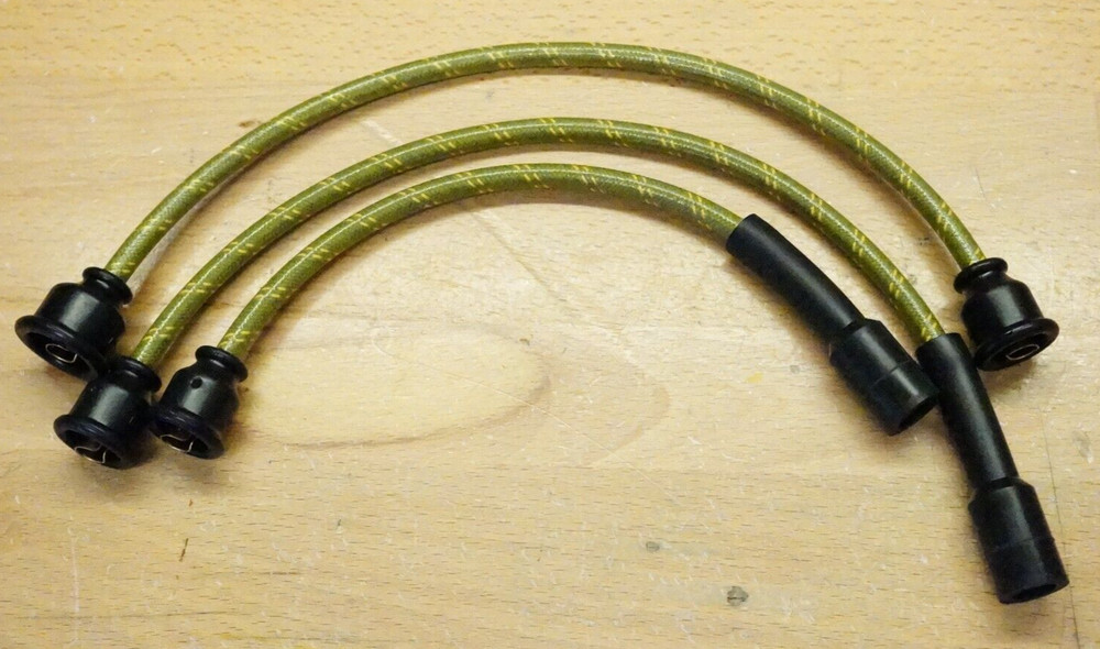 Deluxe Green Cloth Copper Spark Plug Wires Set to fit John Deere M MT MC Tractor