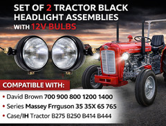 12V Massey Ferguson Tractor Lights David Brown Headlight Black Color 35 65 765