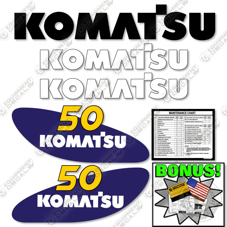 Fits Komatsu FG50AD2-8 Decal Kit Forklift – 7 YEAR OUTDOOR 3M VINYL!