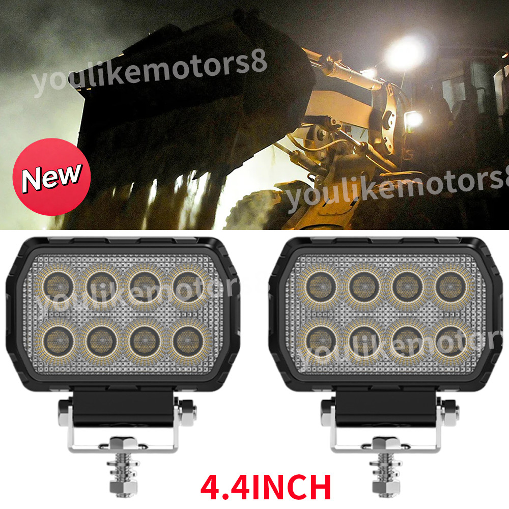 2pcs 4.4” 50000LM LED Work Light Headights Fit John Deere Kubota Kubota Tractor