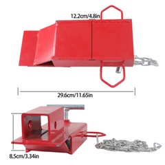 2″ Clamp On Forklift Hitch Receiver Trailer Towing Adapter with Chain