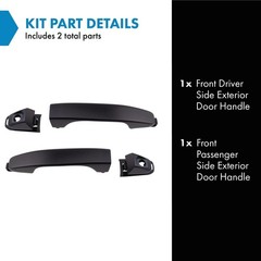 TRQ Left and Right Exterior Door Handle Set Drivers Side Compatible with 2015…