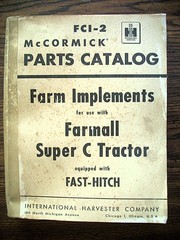 IH Farmall Mccormick Super C Fast Hitch Farm Implements Parts Manual