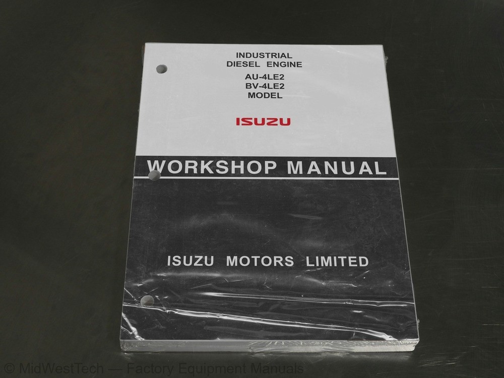 JCB Isuzu AU-4LE2, BV-4LE2 Industrial Diesel Engine Service Manual Repair Book