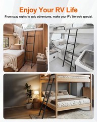 RV Bunk Bed Ladder, 55 Inch Anti-Slip Bunk Ladder, Heavy Duty 330 lbs Max Cap…