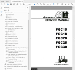 Mitsubishi Forklift FGC20 4G63 4G64 ENGINE AND SERVICE REPAIR SHOP MANUAL CD