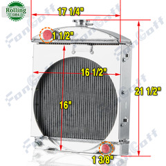 4 Rows Aluminum Radiator For Case-IH B275 B-414 424 444 354 364 FonGoff.
