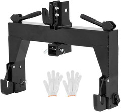 3000 LBS Steel 3 Point Quick Hitch W/ 2″ Receiver Hitch For Cat 1 & 2 Tractors