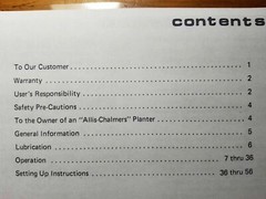 Allis-Chalmers 70 Series 71 72 73 74 Planting Unit Owner Operator Manual 573266