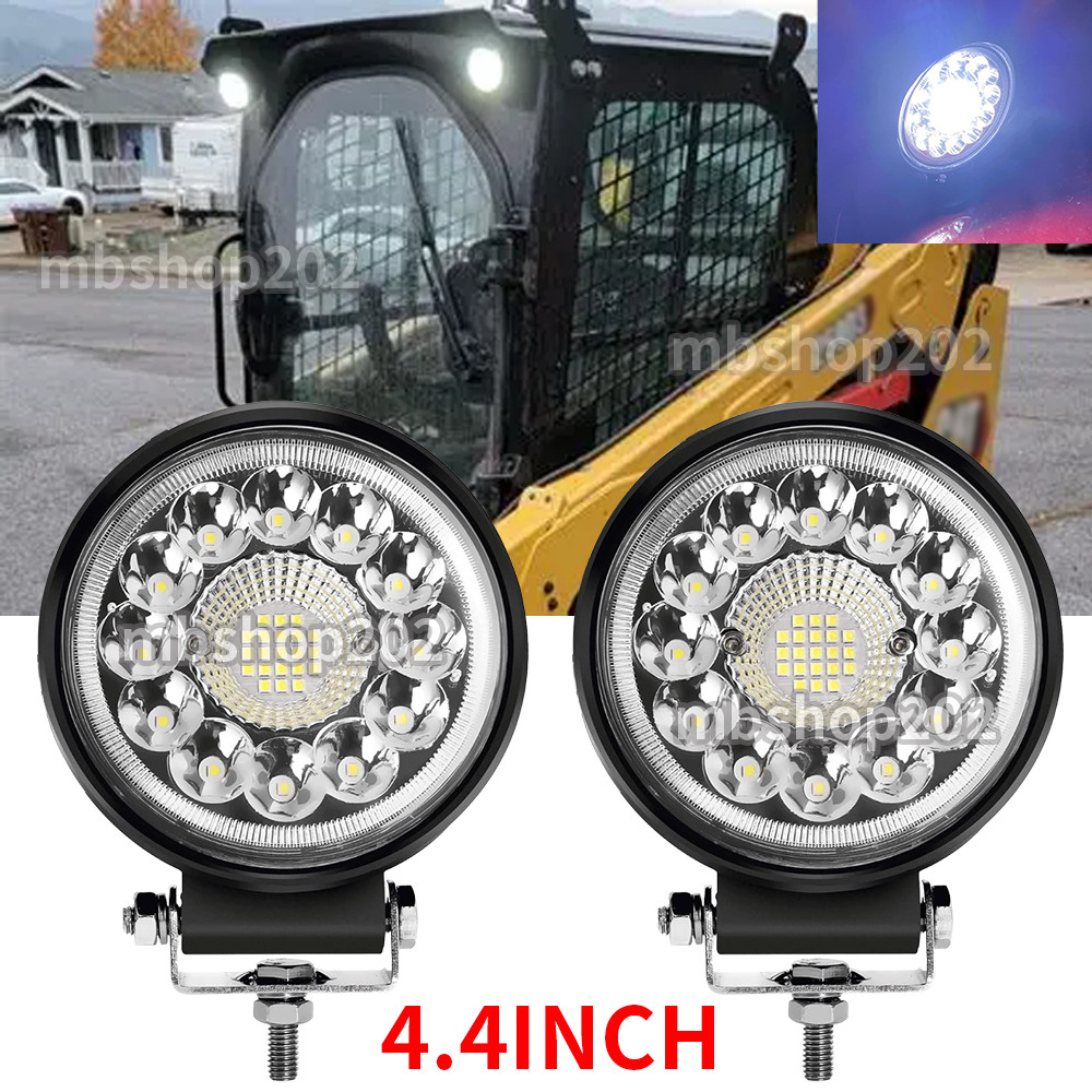 2PCS Round LED WORK LIGHTS Fit CAT Skid loader 259D3 236D3 262D 259D 272D2 XHP