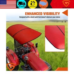 Sun Shield Tuff Top Tractor Canopy 2″x2″ 2″x3″ ROPS 48″x52″ Red Plastic GEARZAAR