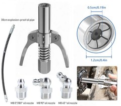 High Pressure Grease Gun Coupler Kit, with Locking Pliers & Adapters