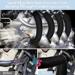 Spark Plug Wire Heat Shield, 8Pcs 2500° Spark Plug Boot, Spark Pl Color: Black
