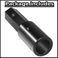 Heavy Duty Auger Adapter Conversion 2 inch female Round to 2″ Male Hex
