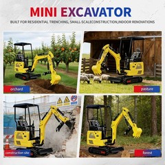 1.8 Ton Mini Excavator Rubber Track with Kubota Diesel With Side Swing Boom USA