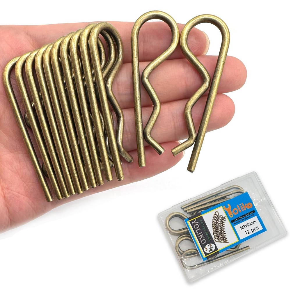 12 Pcs Heavy Duty Hitch Pins Clip R Clips Spring Bronze M3x60mm-12pcs,