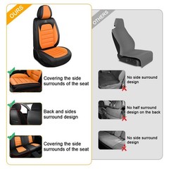 2 Seat Covers Front Only for Equinox EV 2024-2026 Black Orange