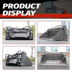HUAYEE NEW 4-in-1 Multi-Purpose Bucket for Mini Skid Steer Loader Attachments