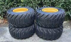 NEW HD 31X15.5-15 Hippo Skid Steer Tires on 9 lug Rims for Wheel Loader-8PLY