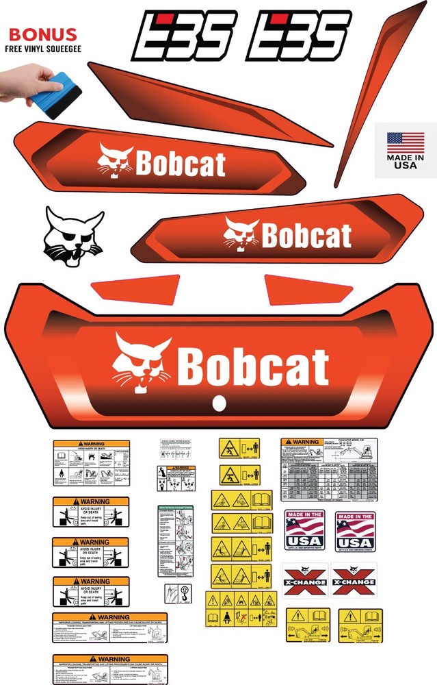 Fits Bobcat E35 Decal Kit MINI EXCAVATOR (NEW VERSION) 3M VINYL / FREE SHIPPING