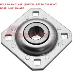 FD208R1-1/8 ST208-1-1/8N Harrow Flange Disc Bearing Unit 1-1/8″ Square Bore