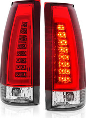 1988-1999 Chevy GMC Tahoe Suburban LED Tube Tail Lights Passenger Driver Lamps