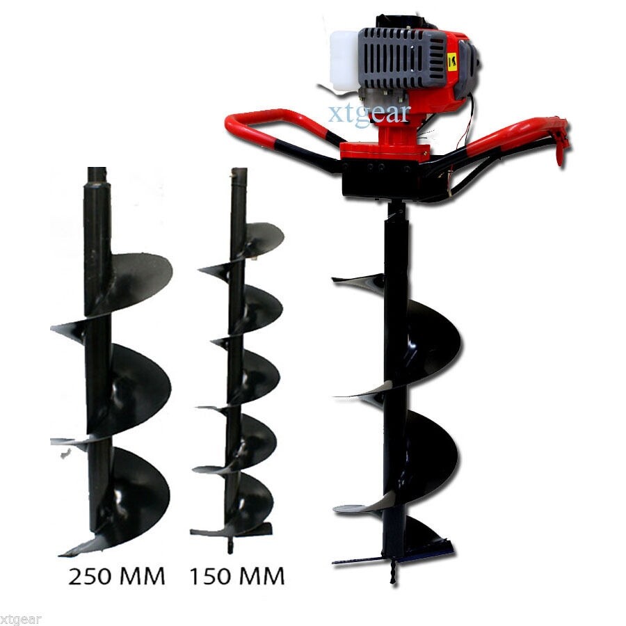 52cc Gas Earth Post Hole Digger for Soil Plant & Fencing w/ 2pc AUGER BITS