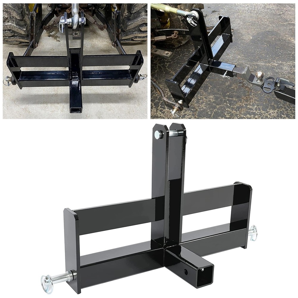 3 Point 2″ Receiver Hitch Drawbar For CAT 1 Tractor W/Suitcase Weight Brackets