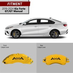 Yellow Black Aluminum Brake Caliper Covers Front Rear Kit 2019-2024 Kia Forte GT