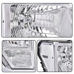 For 09-14 Ford F150 Chrome Housing Clear Lens Headlight Pair DL3Z13008A