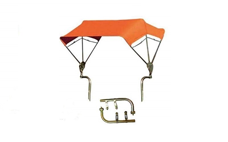 Orange Complete 3 Bow 48″ Tractor Umbrella Buggy Top w/ fender Mounts JBT3