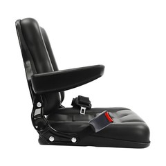 Black Forklift Seat Heavy Duty Vehicle Seat Adjustable 35-180°Tractor Seat