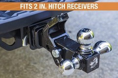 1802279 Tri-Ball Truck Hitch With Hook, Solid Shank for 2…