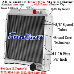 3-Rows Radiator Fit Case IH 5120 5130 5140 5220 5230 5240 5250 104753A2,104753A1