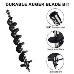 Yescom 4″ Earth Auger Bit Bulb Planter Fence Post Spiral Hole Digger Gardening