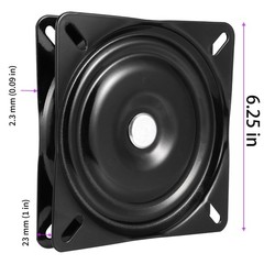 JEUIHAU 2 Pack 6.25 Inches Bar Stool Swivel Plate, Black 6.5inch,