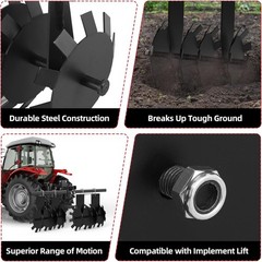 Disc Plow Harrow Designed to Break up Tough Ground for ATV/UTV Manual Implement