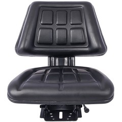Tractor Seat w/ Backrest Black Slide Track Steel/PVC Compact Mower Black