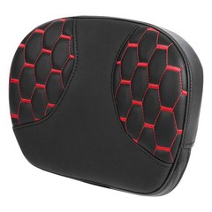Leather Sissy Backrest Pad Touring Road King Electra 2014-2023 Red Stitching
