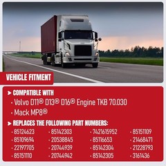 Engine Water Pump Compatible with Volvo, Mack – VN, VNL, VHD, D11, D13, D16