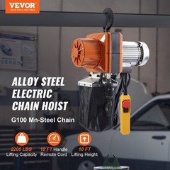 Electric Chain Hoist, 2200 lbs/1 ton Capacity, 10 ft Lifting Height, 10 ft/min S